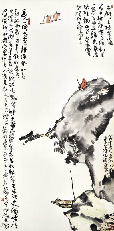 太湖湖上结茅庐-138×69cm-2018年 太湖湖上结茅庐-138×69cm-2018年
